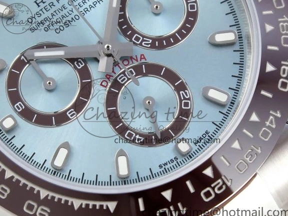 MiroTime 0307 TimelessDesign DAYTONA 116506 SS OMF BEST EDITION ICE BLUE DIAL ON SS BRACELET A7750 (SLIM MOVEMENT) 1811